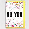 Congratulations, well done, new job, graduation card, colourful confetti-style, Congrats, Go you, Whoop (Size A6/A5/A4/Square 6x6") - A6: Single card - Congrats