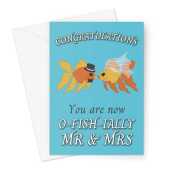 Mr & Mrs Wedding Congratulations Card - O-Fish-Ially