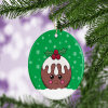 Cute Christmas Figgy Pudding Christmas Tree Decoration - white