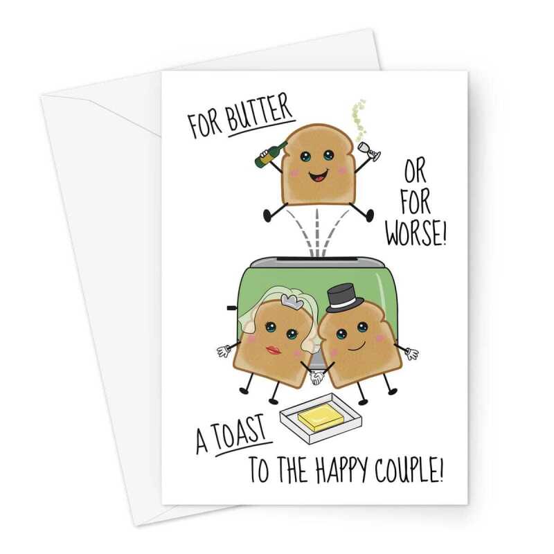 Funny Wedding Toast Congratulations Card - A5 Portrait - 1 Card