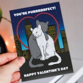 You're purrrrrfect funny, cute, cat, cats, couple Valentine's Day card for wife, husband, girlfriend, boyfriend, partner (Size A6/A5/A4)