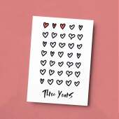 3rd Wedding Anniversary Card For Wife Anniversary Card for Husband or Boyfriend Anniversary Card For Girlfriend Third Anniversary Three Year