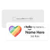 #hello my name is... Name Badge - Scribble Rainbow Heart