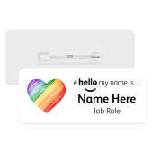#hello my name is... Name Badge - Scribble Rainbow Heart