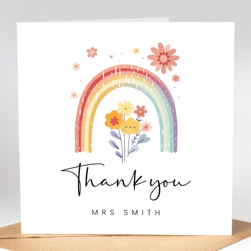 Thank you for helping me grow, Personalised Teacher Card
