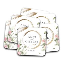 Wedding favour Coasters for guests, Custom wooden coasters