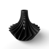 The Kario Short Vase, Modern and Unique Home Decor for Dried and Preserved Flower Arrangement - Black