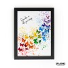 RAINBOW BUTTERFLIES Splatter Art Print, High Gloss Print, Splash Art, Home Decor, Romantic Art, Floral Prints Custom Art Work - A6