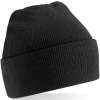 Black Beanie Hat with Embroidered Logo