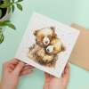 Anniversary Card For Husband or Wife Anniversary Card For Boyfriend or Girlfriend Cute Teddy Bears Wedding Anniversary For Couple - Square (5.5x5.5) / Blank Inside