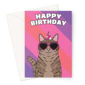 Tabby Cat Birthday Card