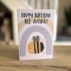 Happy Birthday Bee-autiful bumble bee, bee-themed beautiful birthday card for wife, girlfriend, partner (Size A6/A5/A4/Square 6x6") - A6: Single card