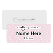 #hello my name is... Name Badge - Stars on Pink Background