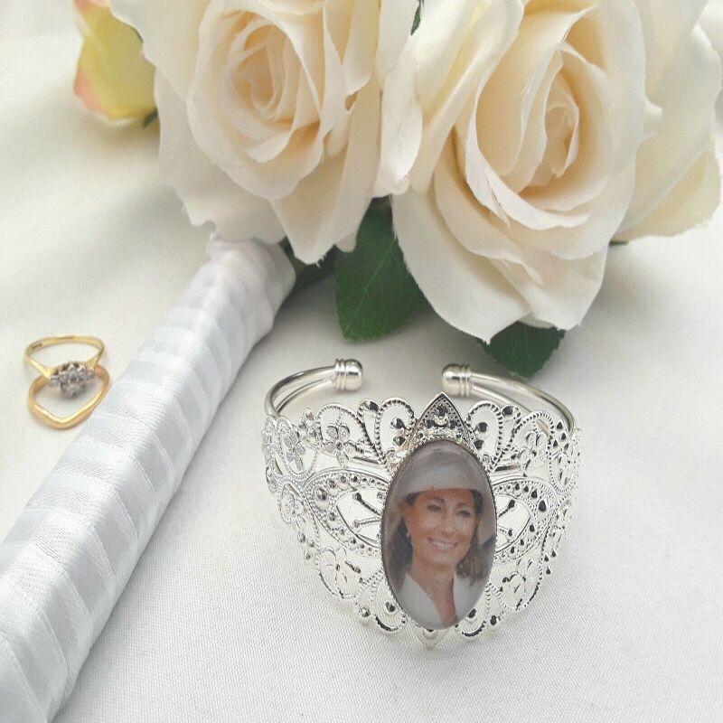 PHOTO INCLUDED Personalised Bridal Photo Charm,Wedding Photo Charm,Memorial Char - 25mm x 18mm