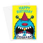 Children's 2nd Birthday Monster Card