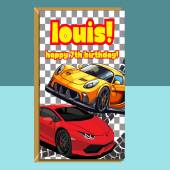 7th birthday card - Cars - Personalised - For Him or Her - 7 Year Old Son, Nephew, Grandson, Friend, Niece, Daughter, Granddaughter