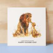 Father's Day Card For Dad Lion and Cub Illustration Simple Father's Day Card I always look up to you Dad Father's Day Gift