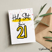 21st Birthday Card - Holy Shit You're / I'm 21 Card - Birthday Card - Birthday Celebrations - Personalised Birthday - Funny Birthday Card