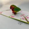 Handmade Love Birds Pop Up Card