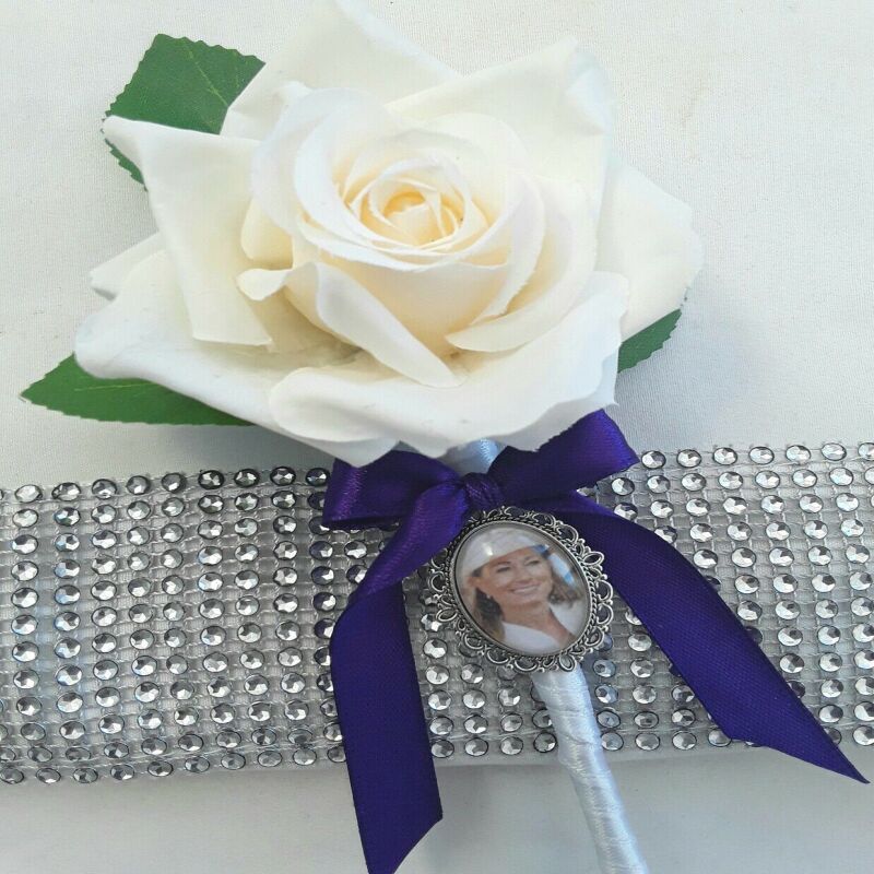 PHOTO INCLUDED Groom Buttonhole Photo Charm,Wedding Memory Charm, Memory brooch  - Photo charm