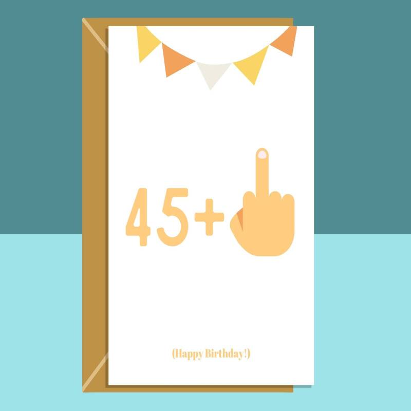 Funny 46th Birthday Card - Middle Finger - Cheeky - For him or for her - Turning 46 years old - Can be personalised inside if required - Blank inside
