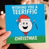 Wishing you a teeriffic Christmas funny golf-themed Holidays, Xmas, festive card for golfer, golf enthusiast (Size A6/A5/A4/Square 6x6") - A6: Single card