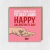 Here's your guide to self-care, Happy Galentine's Day, Valentines rude card for single friend, girl, female (Size A6/A5/A4/Square 6x6") - A6: Single card