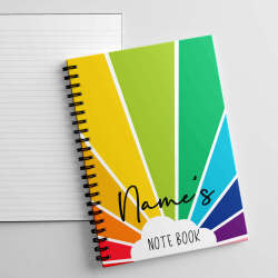 A5 Personalised Rainbow Notebook Nurse Gift Set, Teacher Note Book, Rainbow Note Book. - Single Note Book