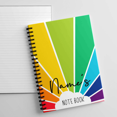 A5 Personalised Rainbow Notebook Nurse Gift Set, Teacher Note Book, Rainbow Note Book.