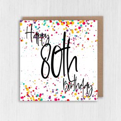 Personalised any age birthday confetti-style card: 16th, 18th, 21st, 30th, 40th, 50th, 60th, 70th, 80th, 90th (Size A6/A5/A4/Square 6x6") - A6: Single card