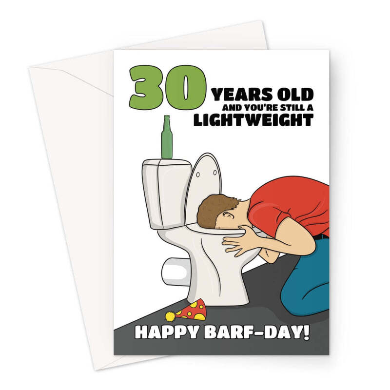 Funny 30th Birthday Card For Him - A5 Portrait - 1 Card