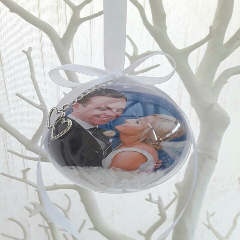 1st Christmas as Mr & Mrs Bauble,Mr & Mrs 1st Xmas bauble,Mr & Mrs Photo Bauble - 6cm