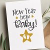 PREGNANCY ANNOUNCEMENT CARD, Classy Pregnancy surprise card, New Year New Baby Card auntie, uncle, grand parent card. Baby Announcement card - A6 - 4.1″ x 5.8″ - Single Card