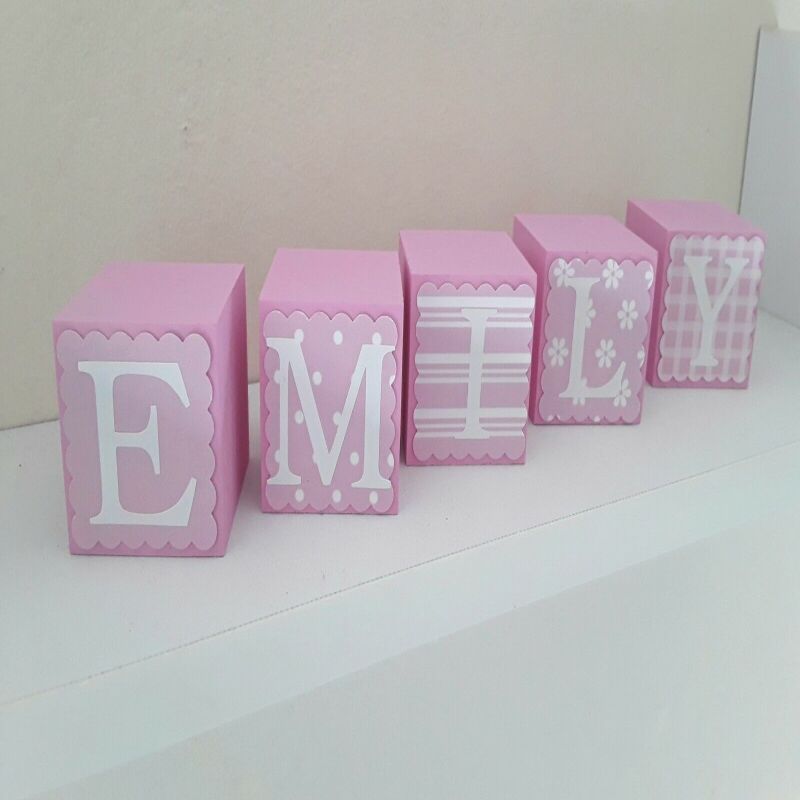 Personalised baby blocks,wood name blocks,new baby girl gift (MIN 3 ORDER) - 4cm