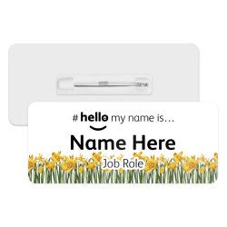 #hello my name is... Name Badge - Daffodil Border