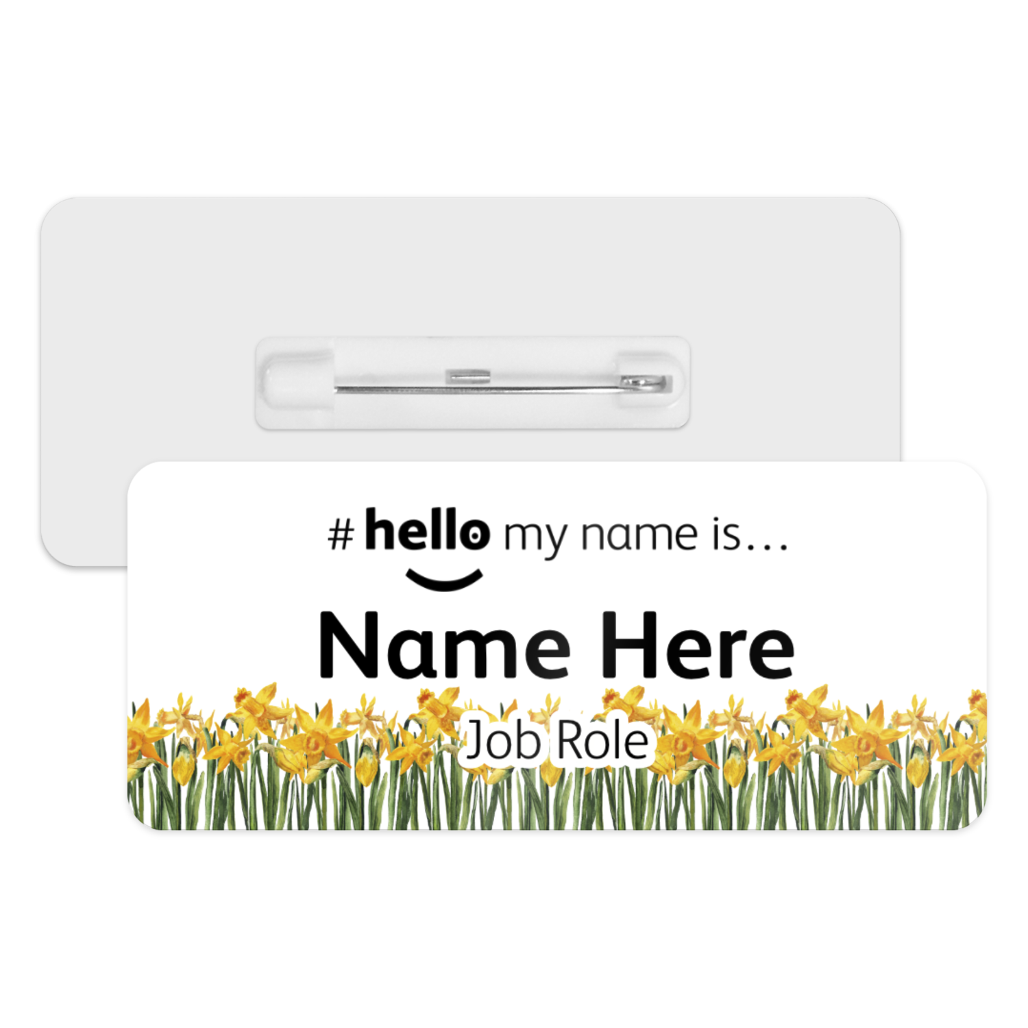 #hello my name is... Name Badge - Daffodil Border