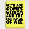 Funny, rude old age, old man, old woman birthday card: With age comes wisdom and the faint smell of wee, pee (Size A6/A5/A4/Square 6x6") - A6: Single card - Wee