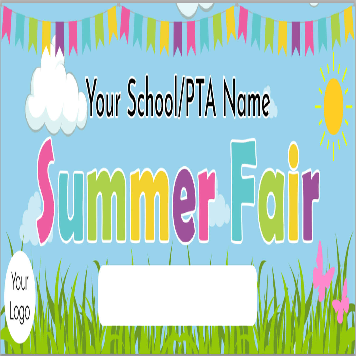 Summer Fair Banners (with Logo) Design 2 - 2' x 4'