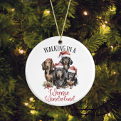 Ceramic Dog/Puppy Breed Dachshund Weenie Wonderland Pun Christmas Tree Decoration