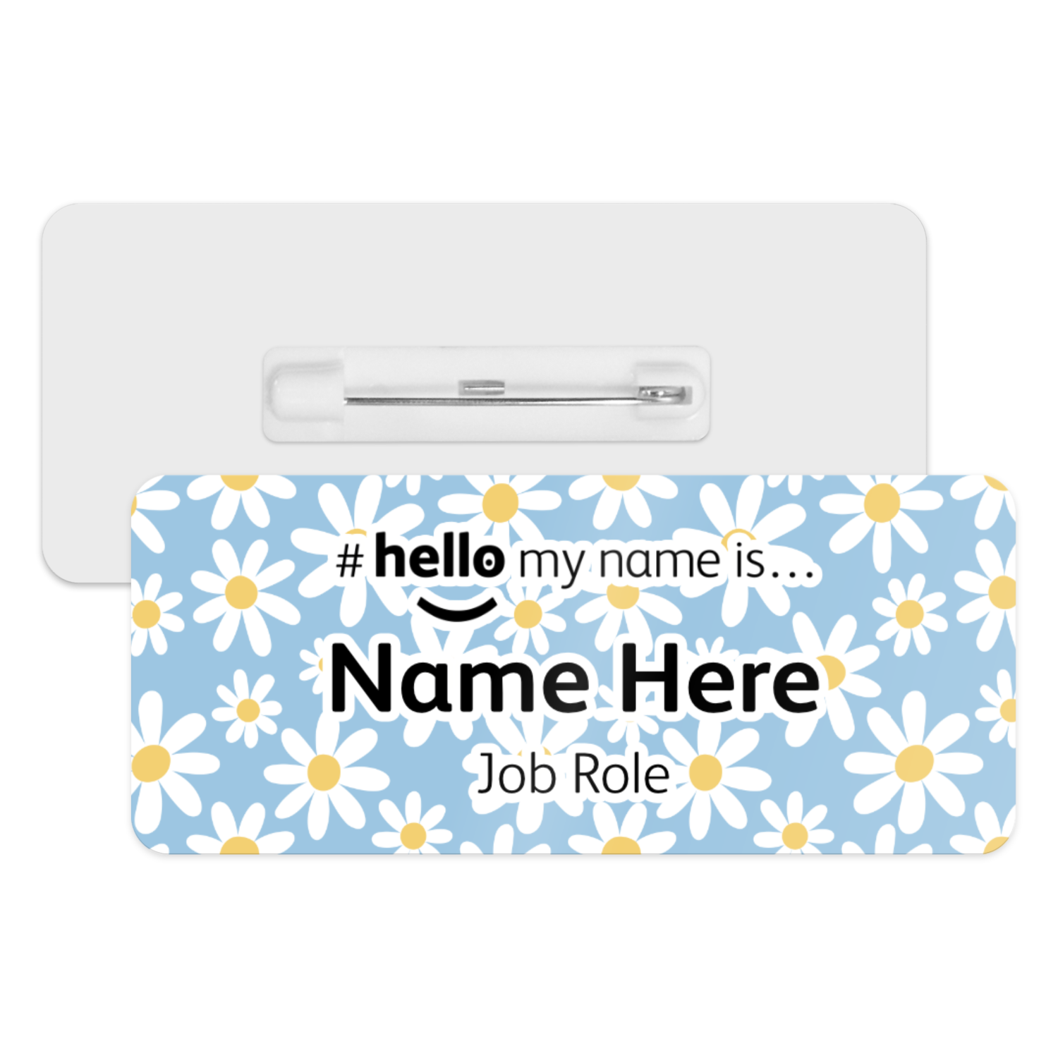 #hello my name is... Name Badge - Blue Daisy