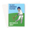 Cricket Player Birthday Card Born In July - A5 Portrait - 1 Card