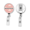 Personalised Metal ID Reel - Cloud & Stars Pink Background