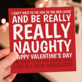 Can't wait to tie you to the bed later and be really naughty rude Valentine's Day card for wife, girlfriend (Size A6/A5/A4/Square 6x6")