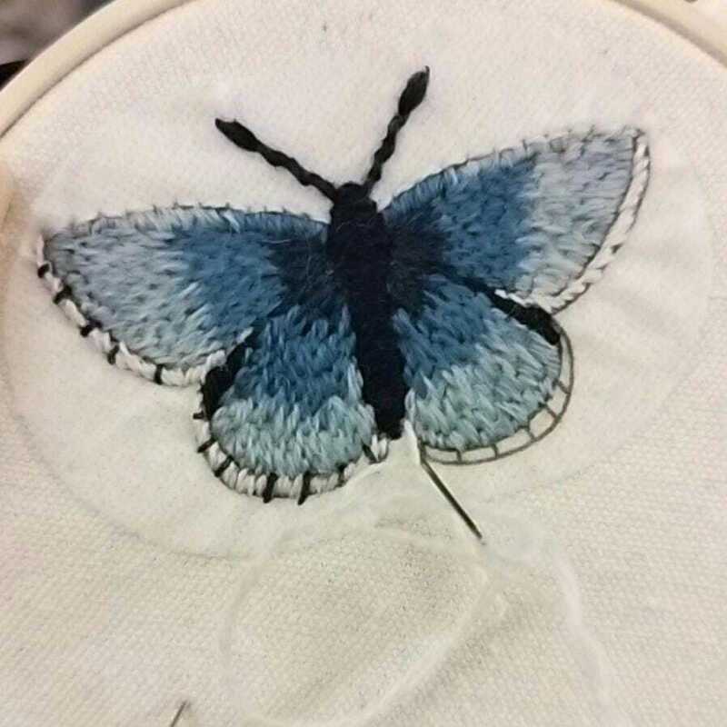 English Butterfly Stick and Stitch Washable Transfers, Peacock, Red Admiral, Orange Tip, Meadow Brown,  Common Blue, Painted Lady, Brimstone