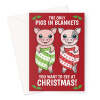 Pigs In Blankets Christmas Card For A Vegetarian - A5 Portrait - 1 Card