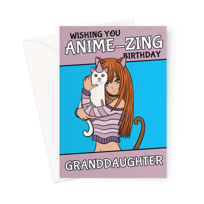 Granddaughter Anime Card - Happy Birthday - A5 Portrait - 1 Card