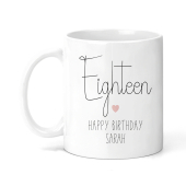 Personalised Birthday Ceramic Mug - Simplistic Eighteen