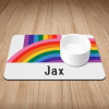 Personalised Rainbow Print Puppy/Dog Bowl Mat