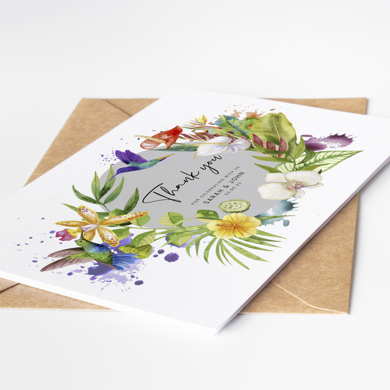 Thank You Cards, Wedding Thank You Cards, Eucalyptus Thank You Card - Personalised, Thank you wedding guest cards, Eucalyptus wedding cards - A6 - 4.1" x 5.8"