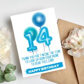 Funny 14th Birthday Card For Son, Personalised Birthday Card For him, 14th Birthday Card, Funny Phone Birthday Card 14th Birthday Boy